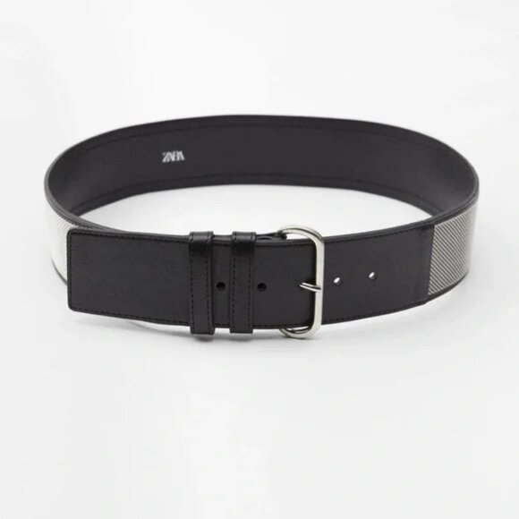 Zara Leather Metal Mesh Wide Belt main image 5